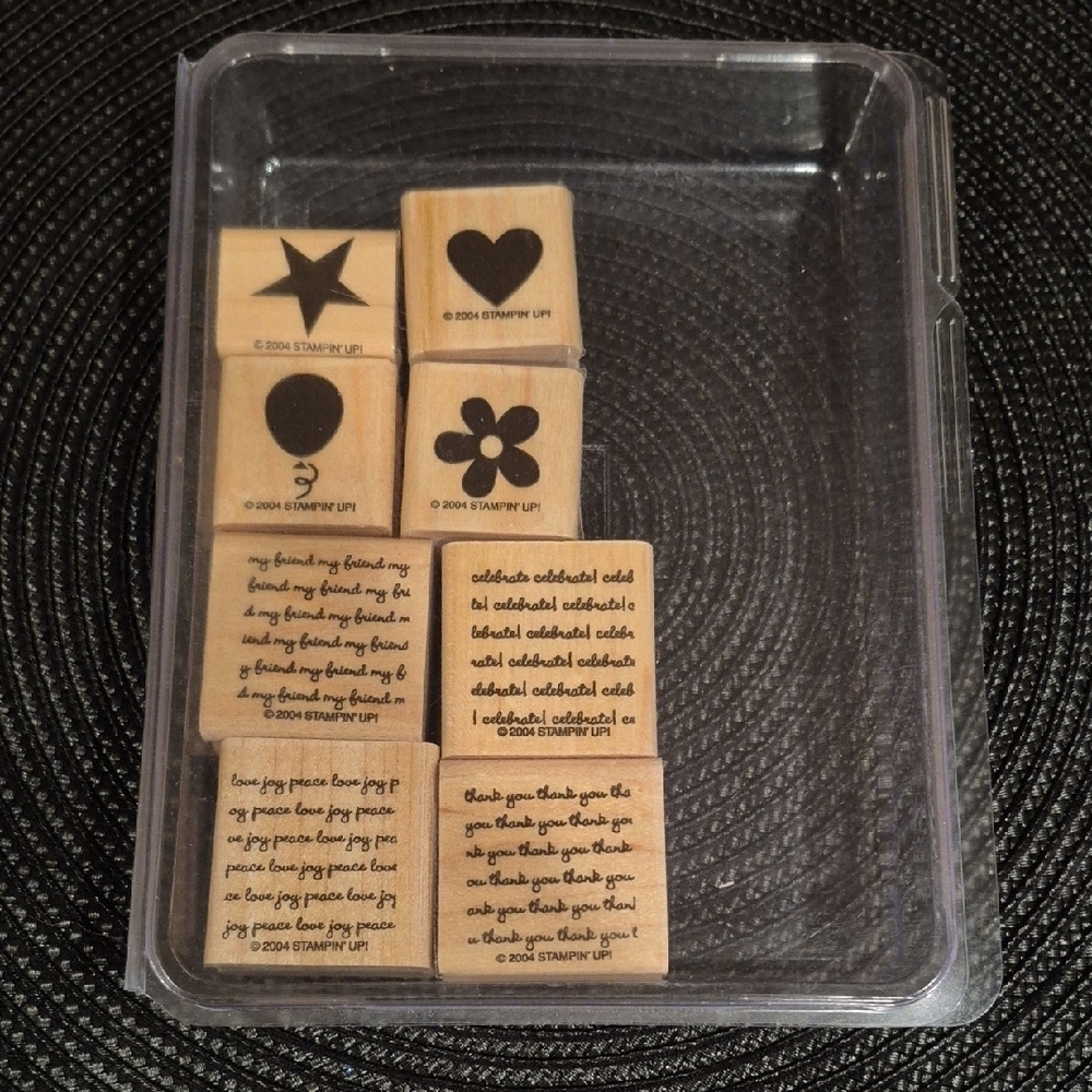 STAMPIN' UP! Retired 2004 'Mini Messages' Stamp Set, Set of 8 Stamps